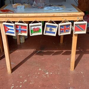 Small flag in a shadow box 5x5 in